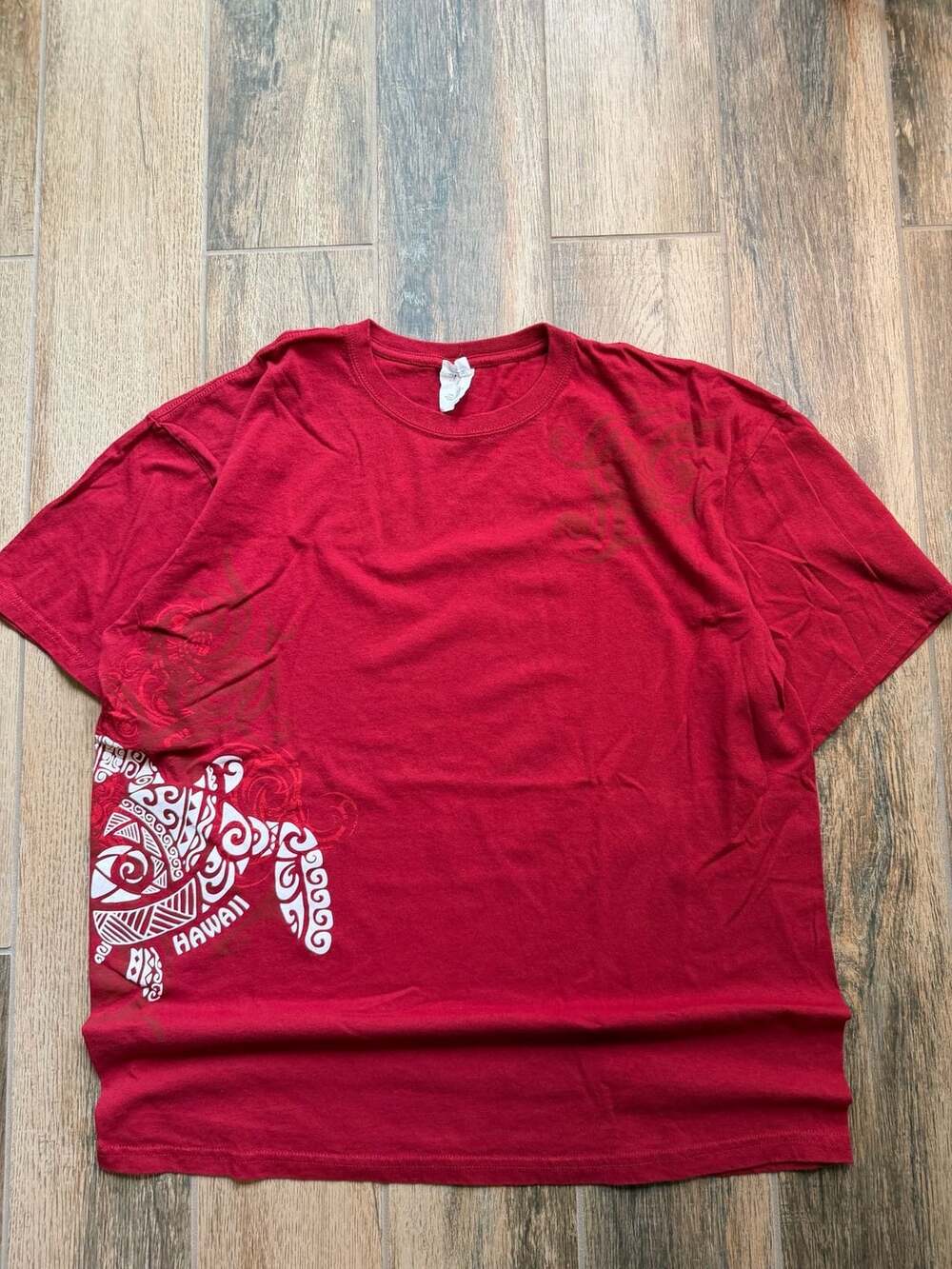 Anvil Hawaii Tribal Sea Turtle Red T-Shirt Size XL